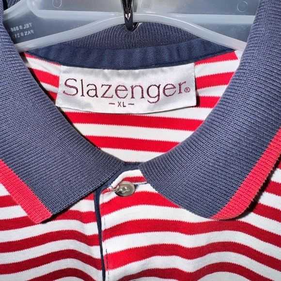 Slazenger VINTAGE 1994 Oakmont US Open Red Striped Men's Polo Shirt Size XL - Picture 3 of 10